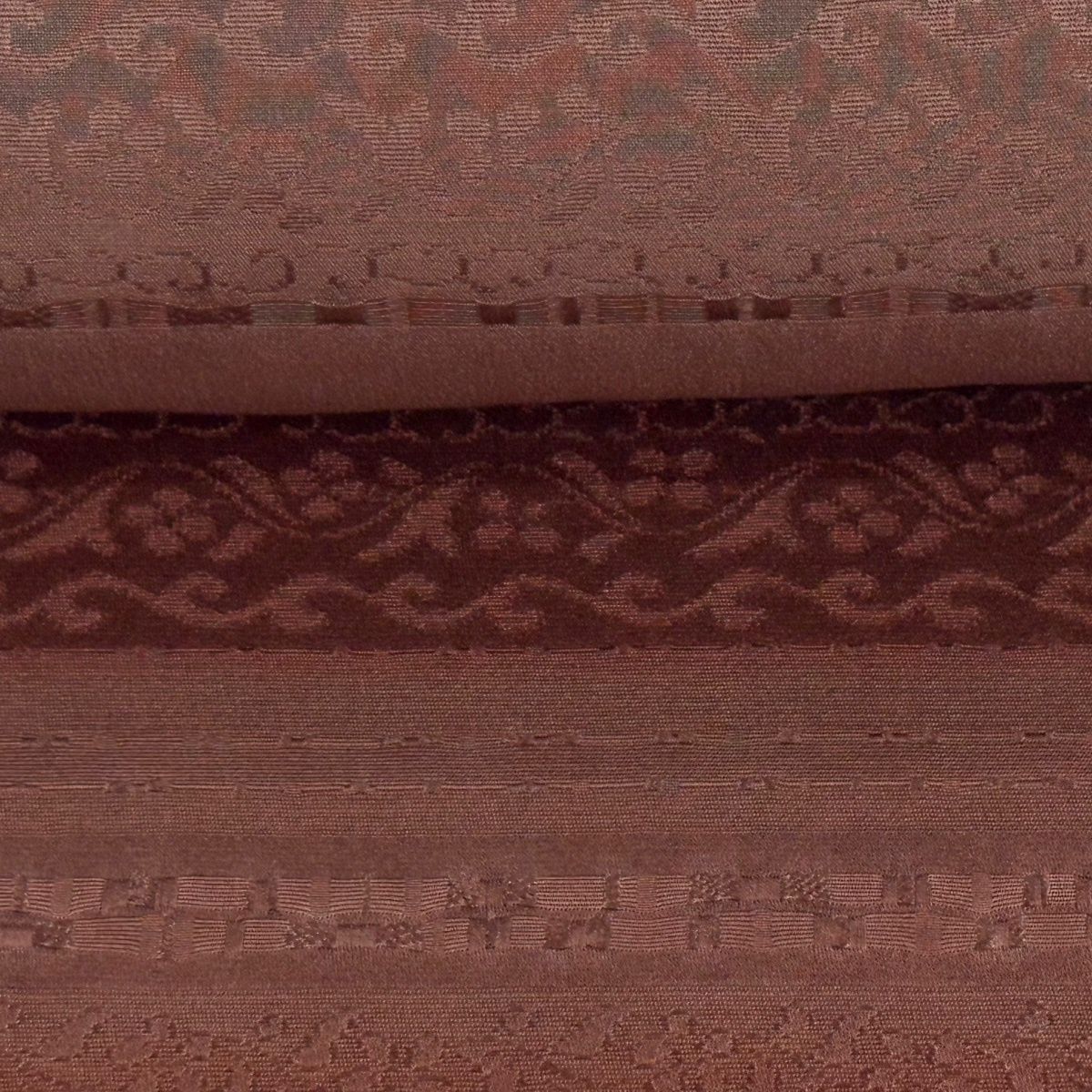 反物 優品 羽尺 羽織 和装コート 縞 地紋 小豆色 正絹 【中古】 - メルカリ