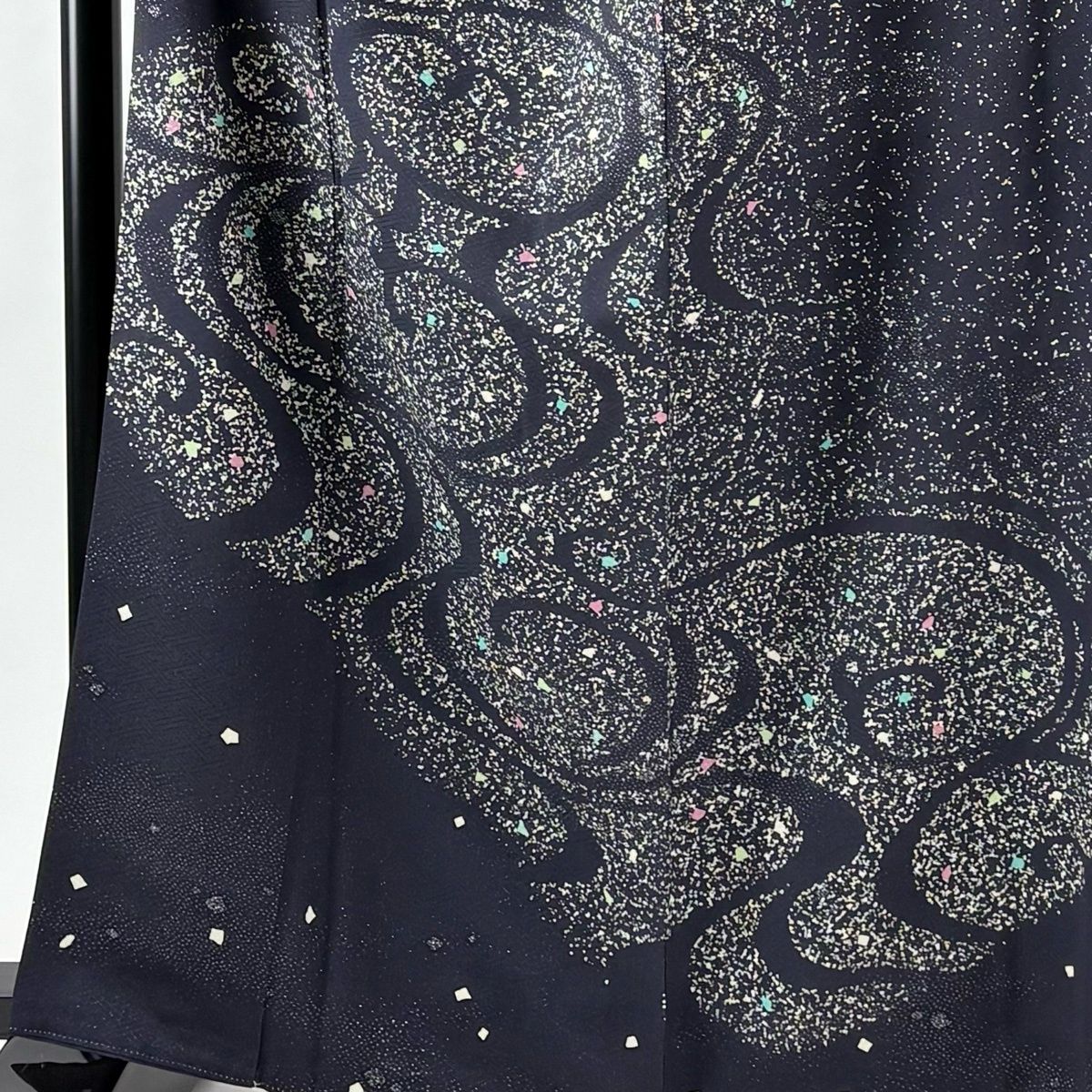 訪問着 身丈163.5cm 裄丈69cm L 袷 袋帯セット 落款 流水 幾何学 銀