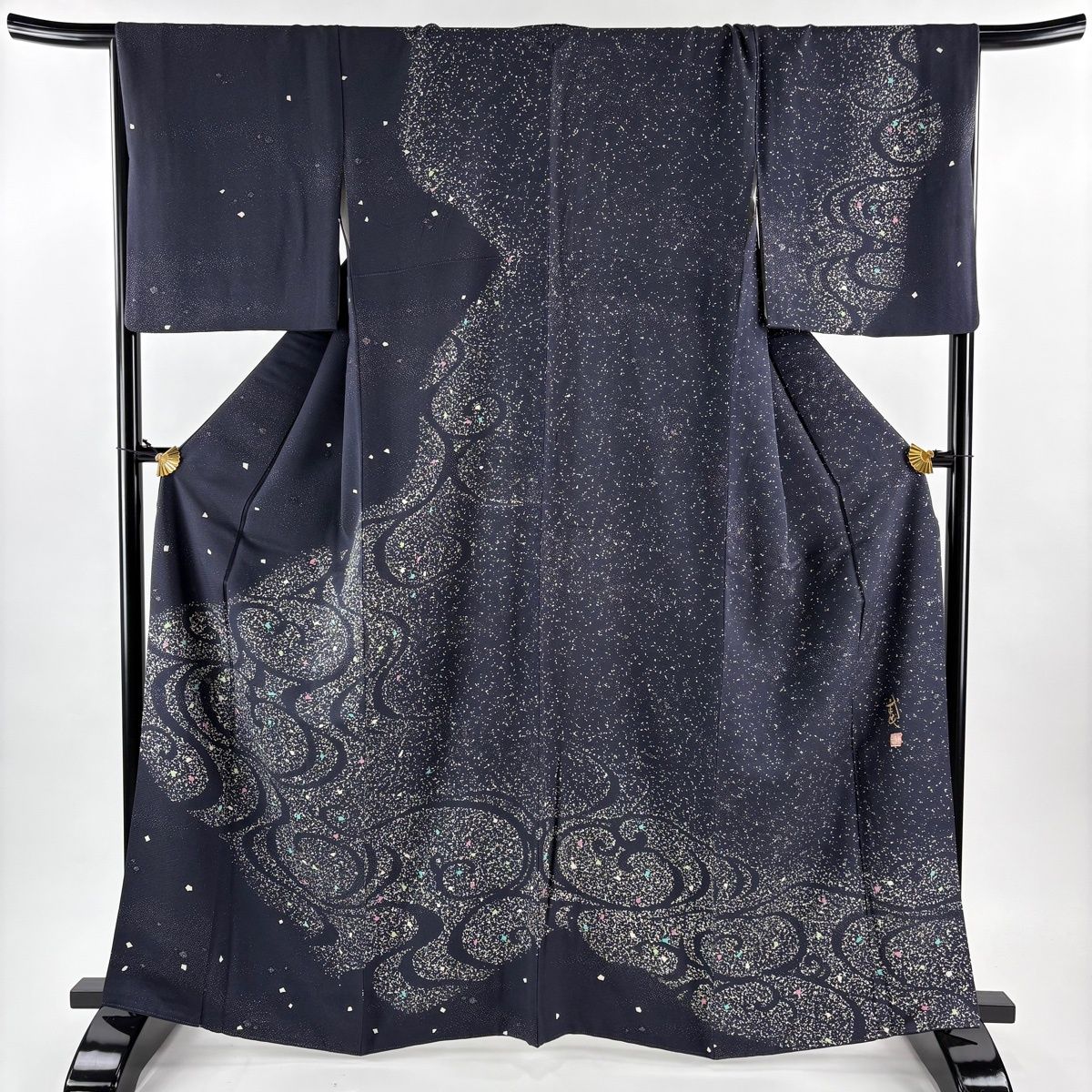 訪問着 袋帯2点セット身丈161cm 裄丈68.5cm L 袷 花 流水 正絹 訪問着