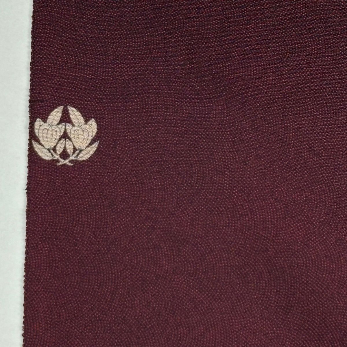 反物 秀品 江戸小紋 草木染 染め抜き紋 鮫 えんじ色 正絹