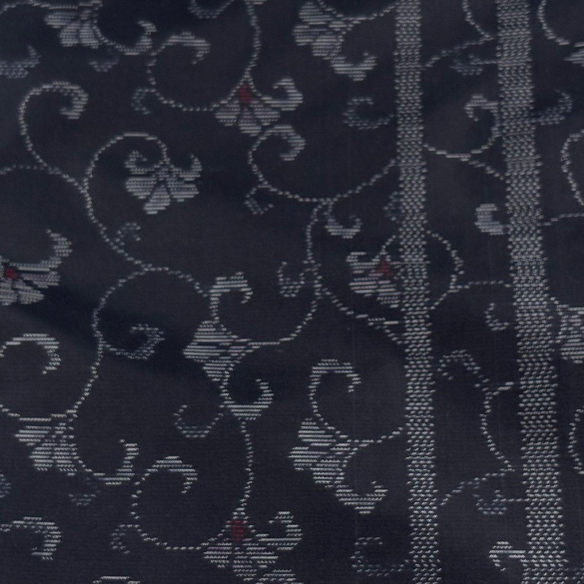 反物 秀品 大島紬 証紙 花唐草 縞 黒 正絹 【中古】 - メルカリ