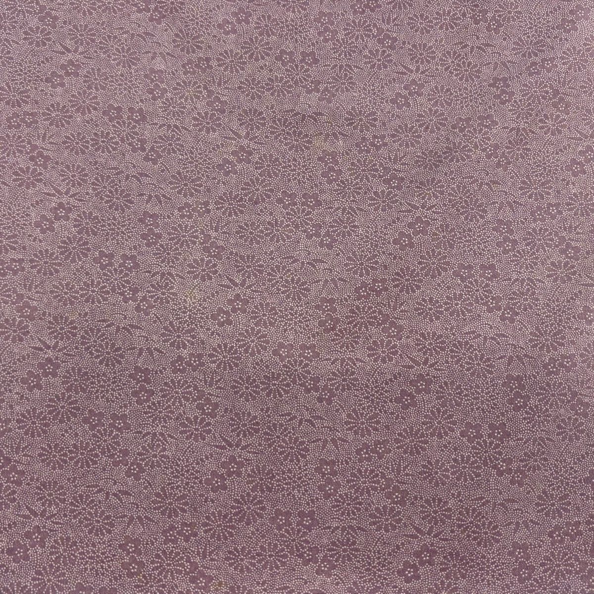 反物 秀品 江戸小紋 落款 草花 薄小豆 正絹