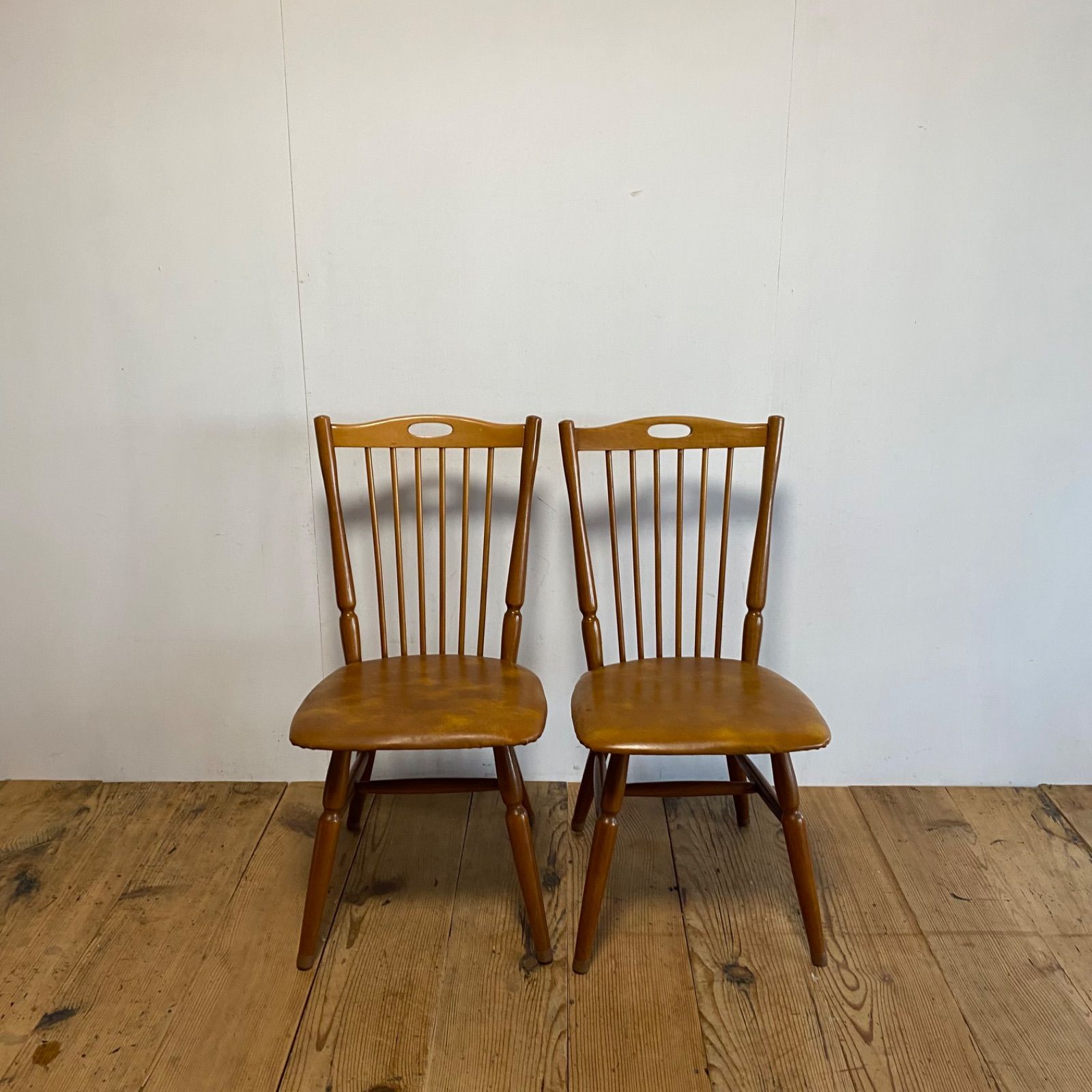 2脚セット ダイニングチェア 椅子 レトロ y321 - メルカリ