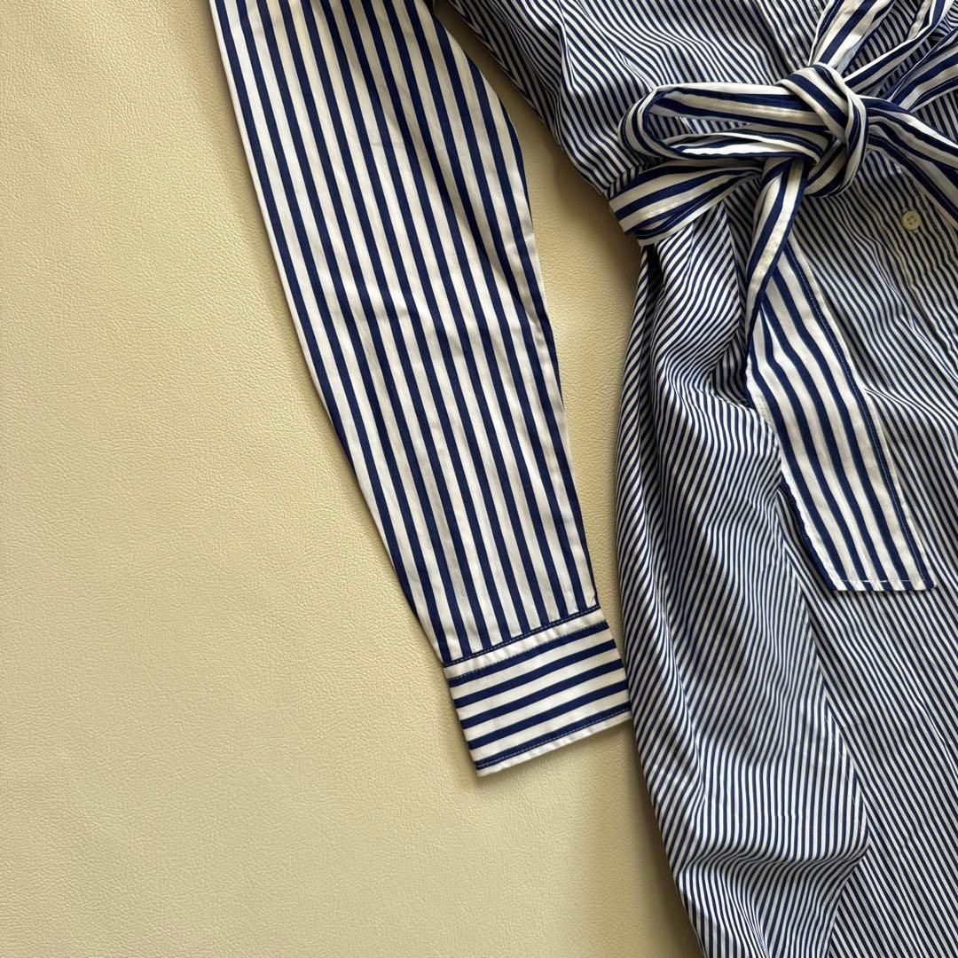 ローレンラルフローレン　ワンピース　ベルト付き　ストライプ　S〜M相当 ローレンラルフローレン ワンピース ベルト付き ストライプ S〜M相当