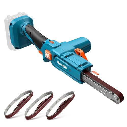 SEESII 電動サンダー 充電式サンダー ベルト 13 mm 研磨ベルトサンドペーハ 6段階調速 マキタ18 vバッテリー対応 日本語取扱説明書 充電器 バッテリー se
