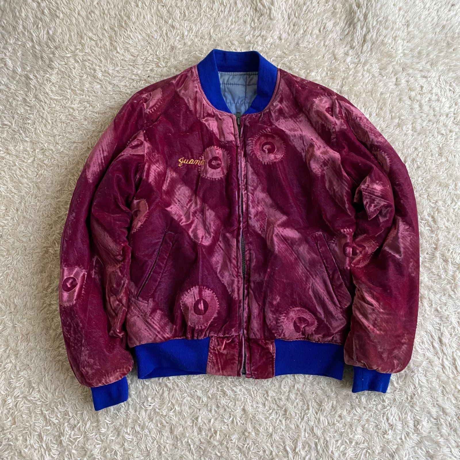 別珍！vintage スカジャン ベロア 日本地図 JAPAN 珍品 - メルカリ