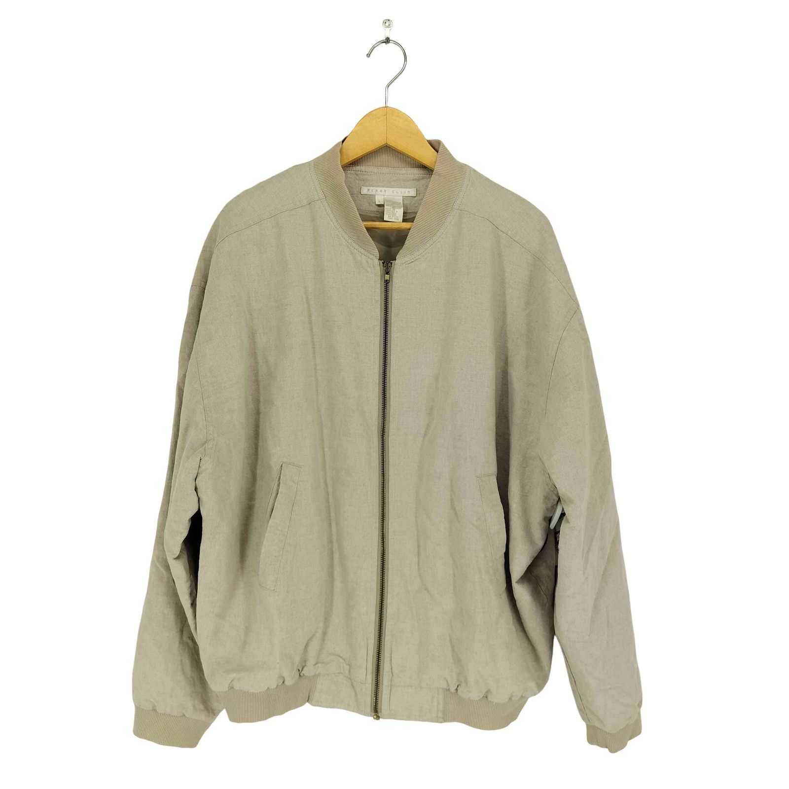PERRY ELLIS(ペリーエリス) リネン混ブルゾンジャケット メンズ  L【中古】【ブランド古着バズストア】 ペリーエリス PERRY ELLIS リネン混ブルゾンジャケット メンズ L