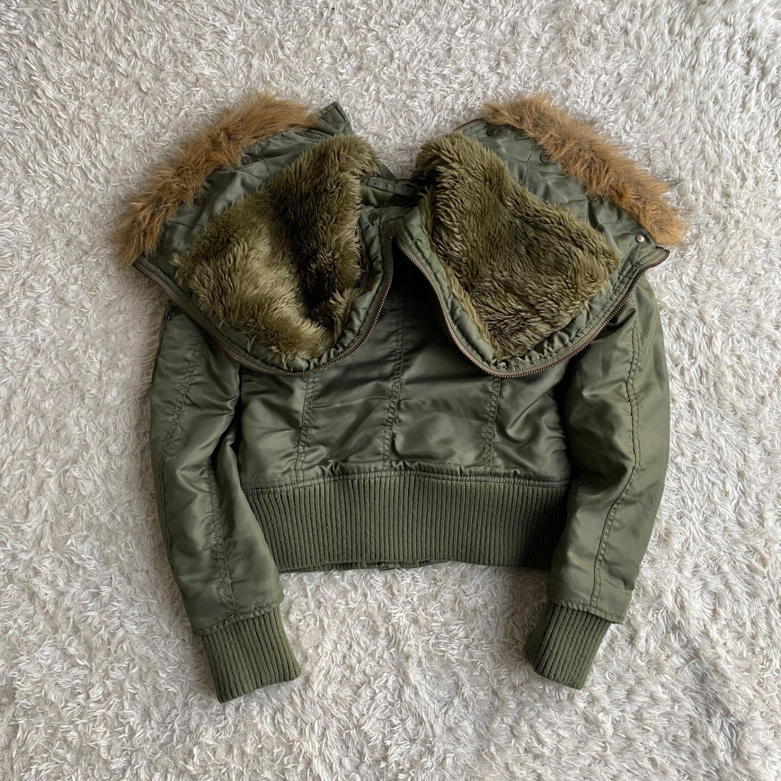 ALPHA アルファ N2B N-2B フライトジャケット 短丈 y2k カーキ サイズS