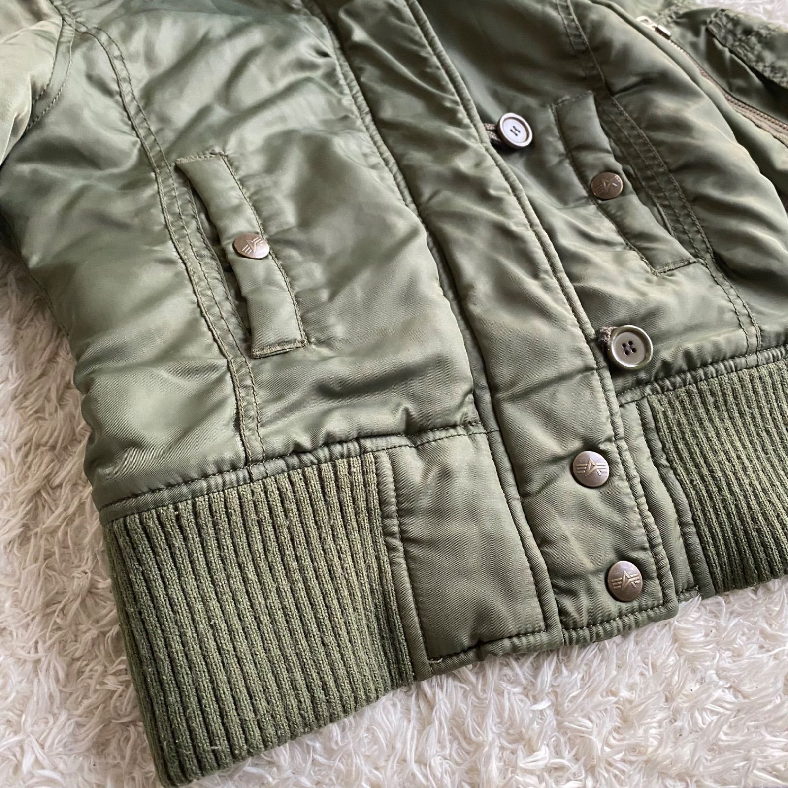 ALPHA アルファ N2B N-2B フライトジャケット 短丈 y2k カーキ サイズS