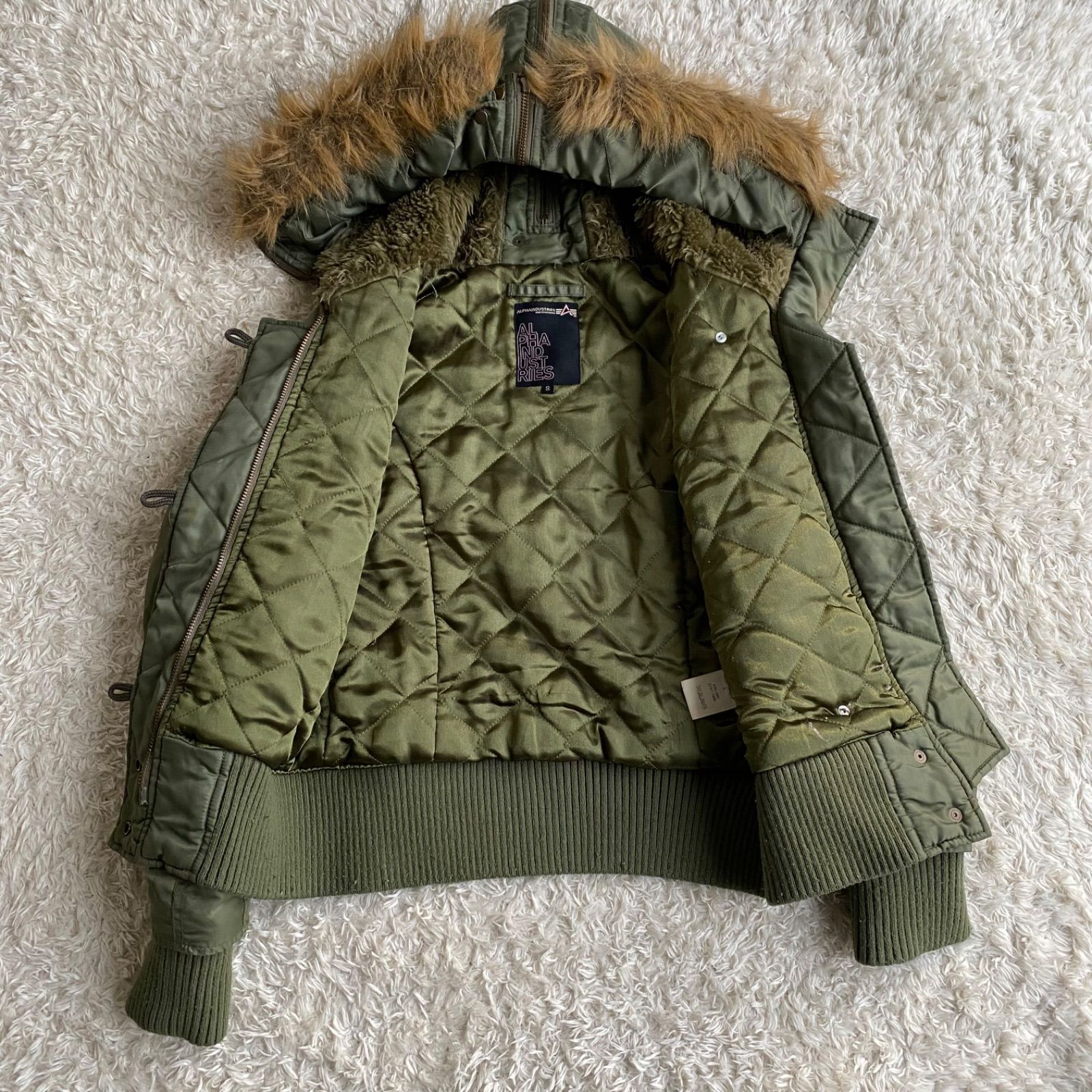 ALPHA アルファ N2B N-2B フライトジャケット 短丈 y2k カーキ サイズS