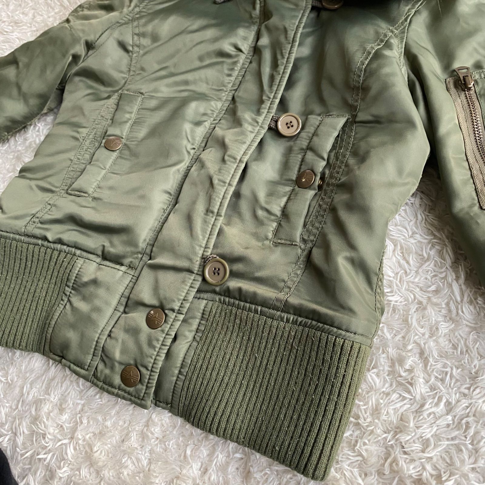 ALPHA アルファ N2B N-2B フライトジャケット 短丈 y2k カーキ サイズS