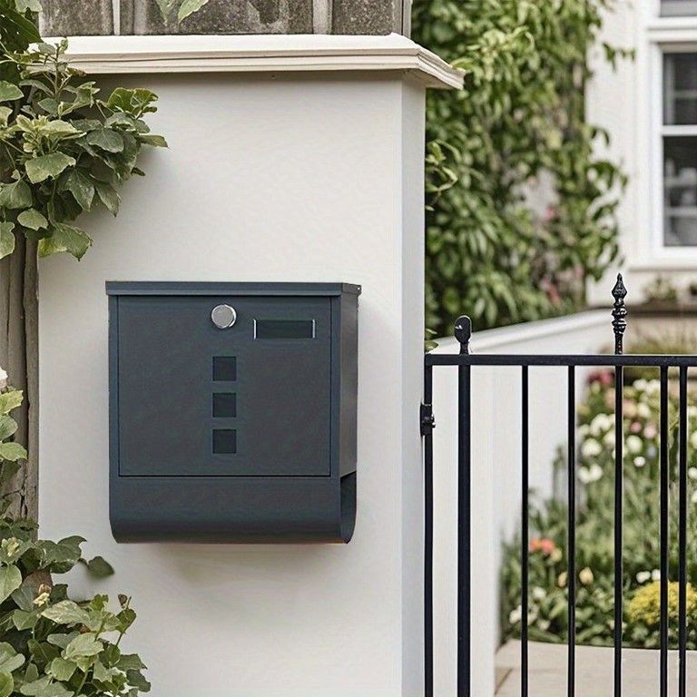  大容量＆防錆 壁掛け 郵便ポスト ロック付き 亜鉛メッキ製 新聞受け付き 鍵付き セキュリティ 郵便受け メールボックス 玄関 オフィス アパート 33.3 x 30.5 9.5 cm 建築物用金具 金物 部品