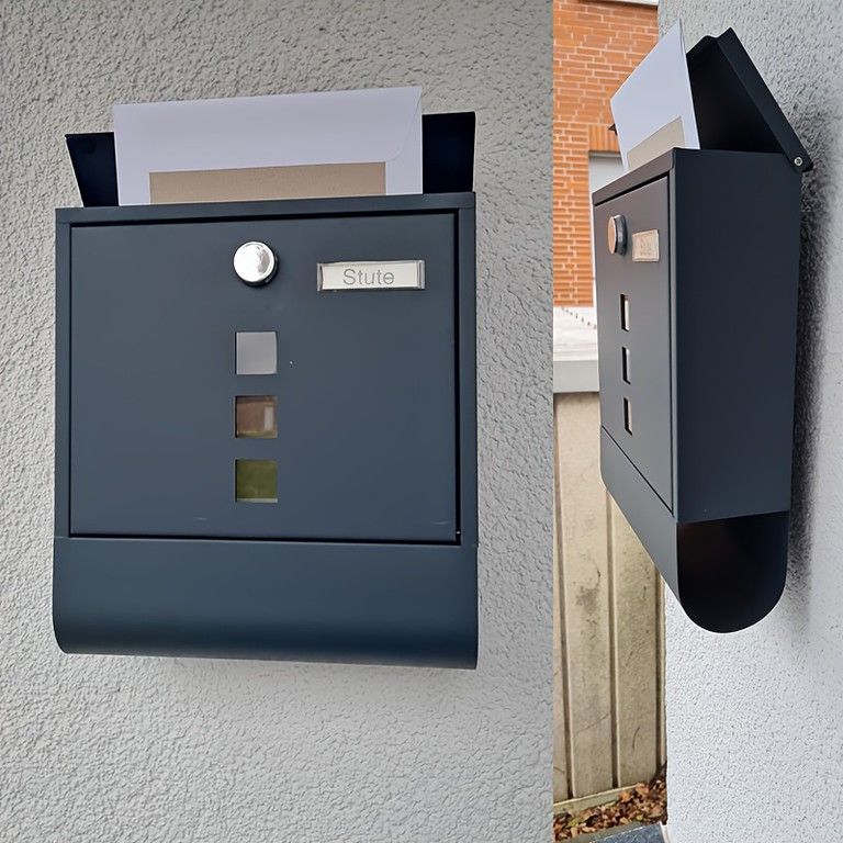 大容量＆防錆 壁掛け 郵便ポスト ロック付き 亜鉛メッキ製 新聞受け付き 鍵付き セキュリティ 郵便受け メールボックス 玄関 オフィス アパート 33.3 x 30.5 9.5 cm