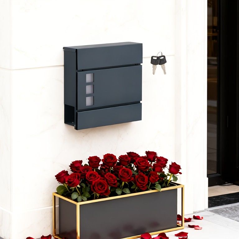 錆びにくいスチール製 新聞受け付き