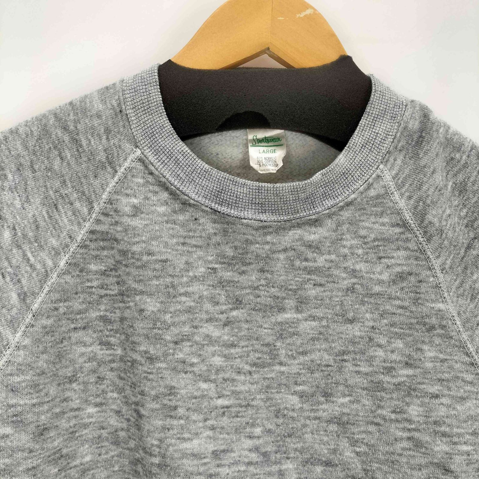 Sportswear 60s〜70s USA製アクリルラグランスウェット2本針 70年代 