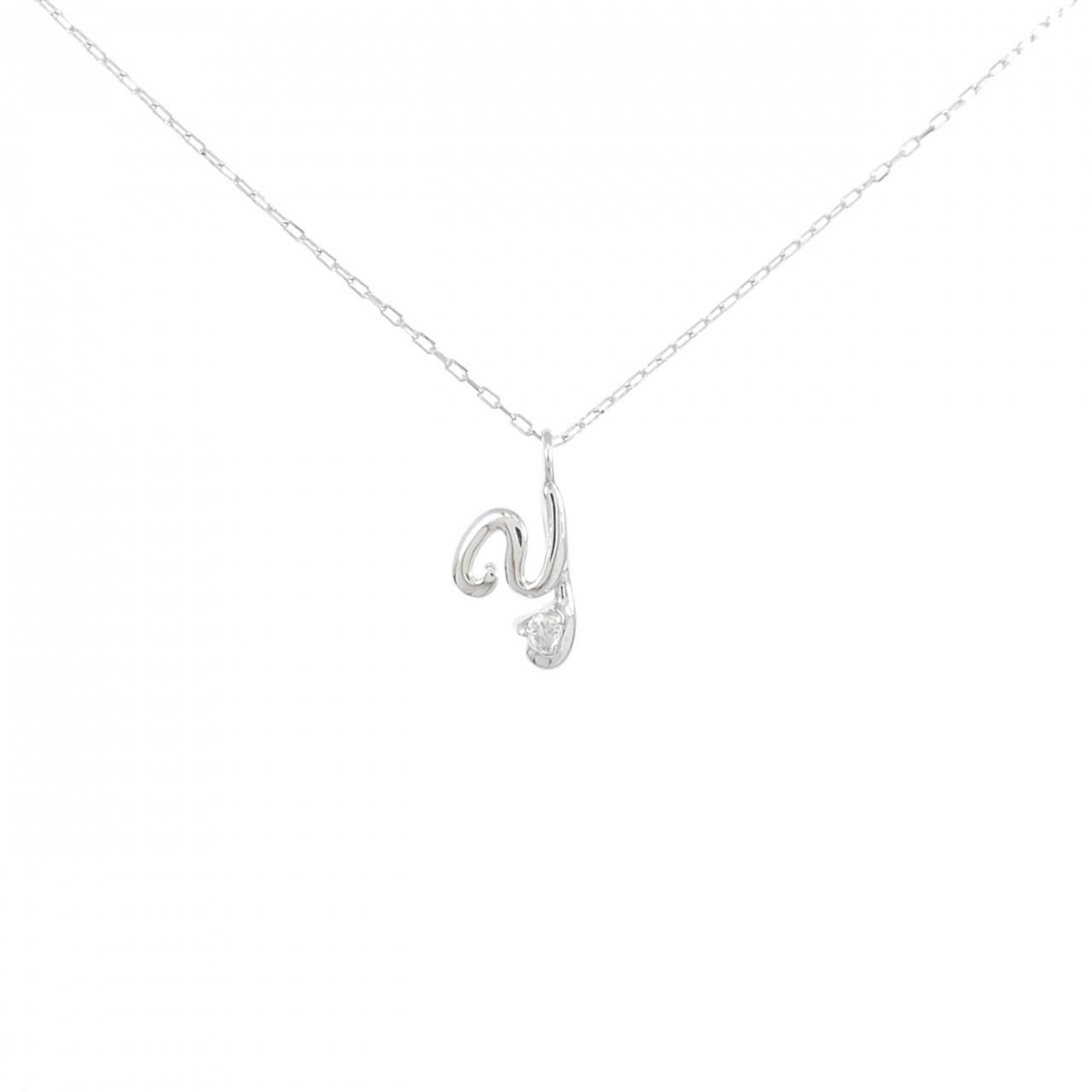 K10WG イニシャルY ダイヤモンド ネックレス 0.01CT 【公式通販】