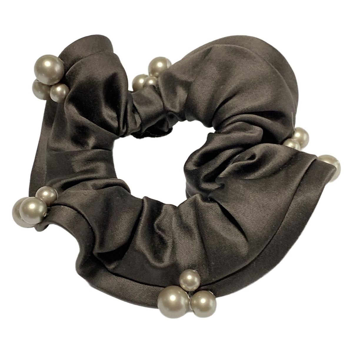 ALEXANDRE DE PARIS ベルベット シュシュ ダークブラウン ALEXANDRE de PARIS(アレクサンドル ドゥ パリ) シュシュ - ダーク