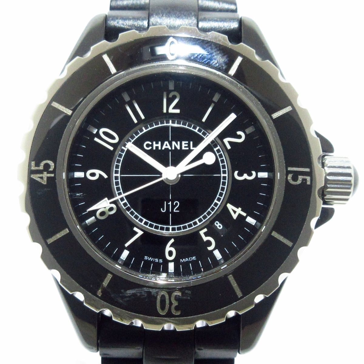 CHANEL シャネル 腕時計 J 12 H 0681 レディース 33 mm セラミック ラバーベルト 黒