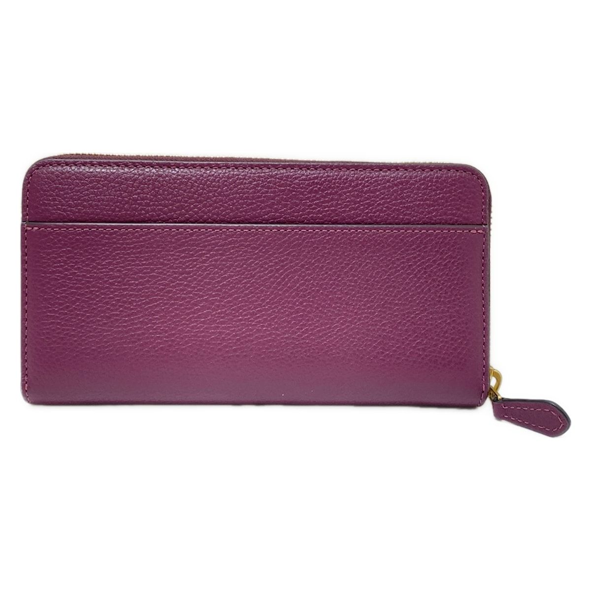 COACH(コーチ) 長財布 - CC489 パープル ラウンドファスナー レザー