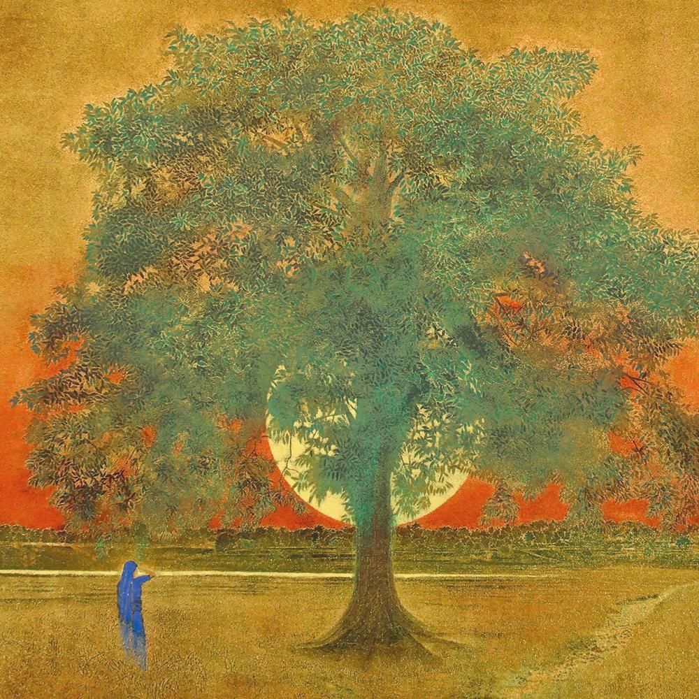 真作】【WISH】福王寺一彦「稼穡望郷 陽昇る」オリジナルリトグラフ 手