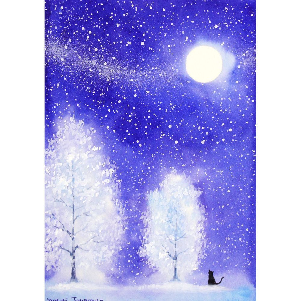 原画）青い冬桜 #2【A5サイズ／水彩画／#2885】 - メルカリ