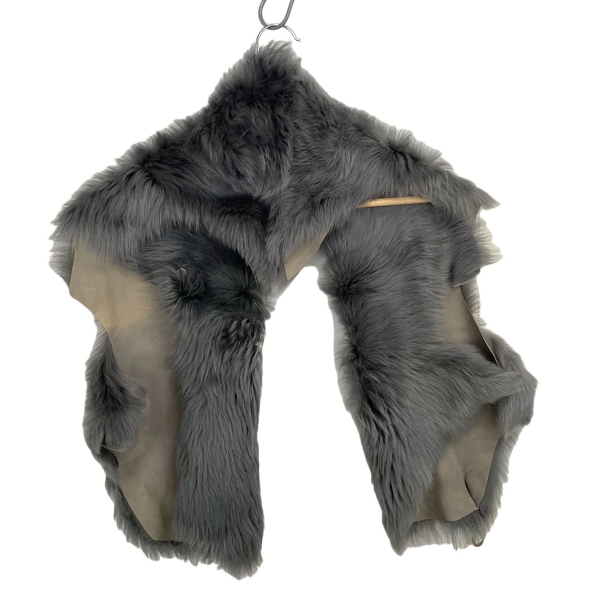 KARL DONOGHUE ファーストール グレーとブラック　カールドノヒュー Karl Donoghue(カールドノヒュー) ストール(ショール)美品