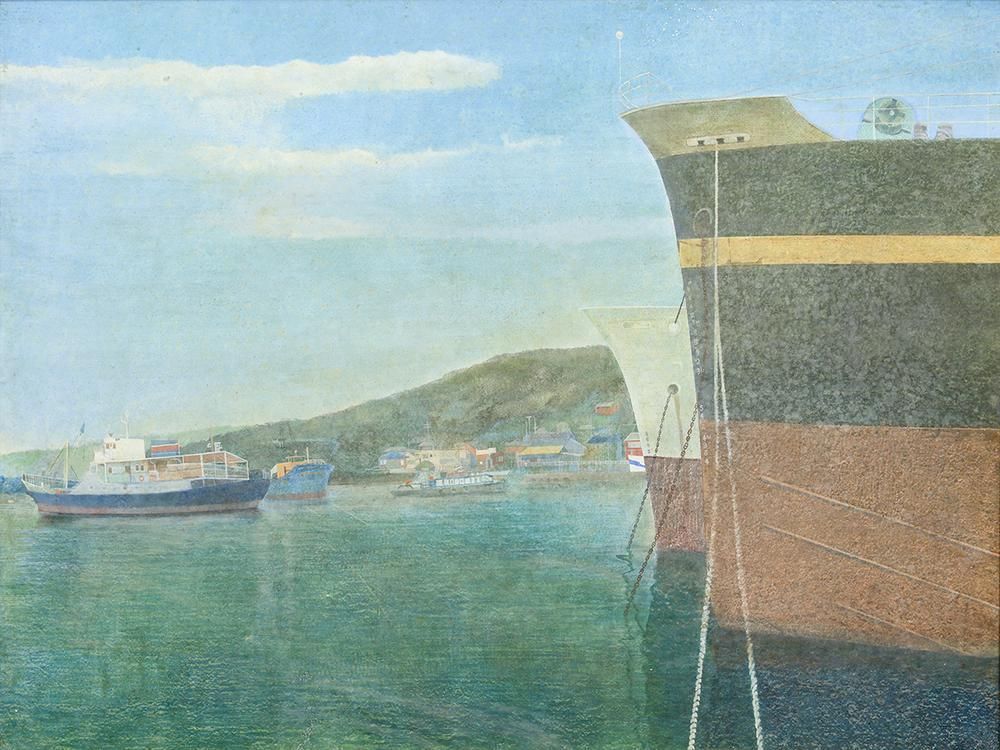 WISH】 油彩 25号 大作 ◇穏やかな港湾の日常 #25112671 - メルカリ