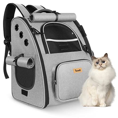 Tresbro 猫 リュック ペット 【第二世代アップグレード版】ロック式ファスナー・3面カーテン付きの ペットキャリー 犬 通気性 Tresbro 猫 リュック ペット 【第二世代アップグレード版】ロック式ファスナー・3面カーテン付きの ペットキャリー 犬 通気性 猫  きゃりーバッグ 小型犬・小動物用 旅行/通院/災害避難に最適 Tresbro 猫 キャリー リュック 犬 リュック【第二世代アップグレード版】ロック  ...