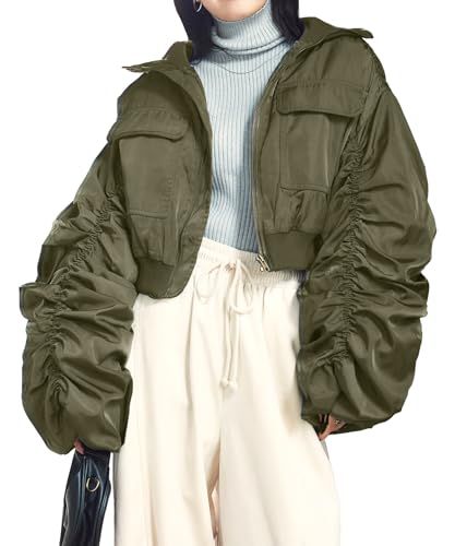 神戸レタス MA-1 ブルゾン ジャケット アウター レディース コート シャーリングスリーブ 中綿 MA 1 K 1345 M カーキ
