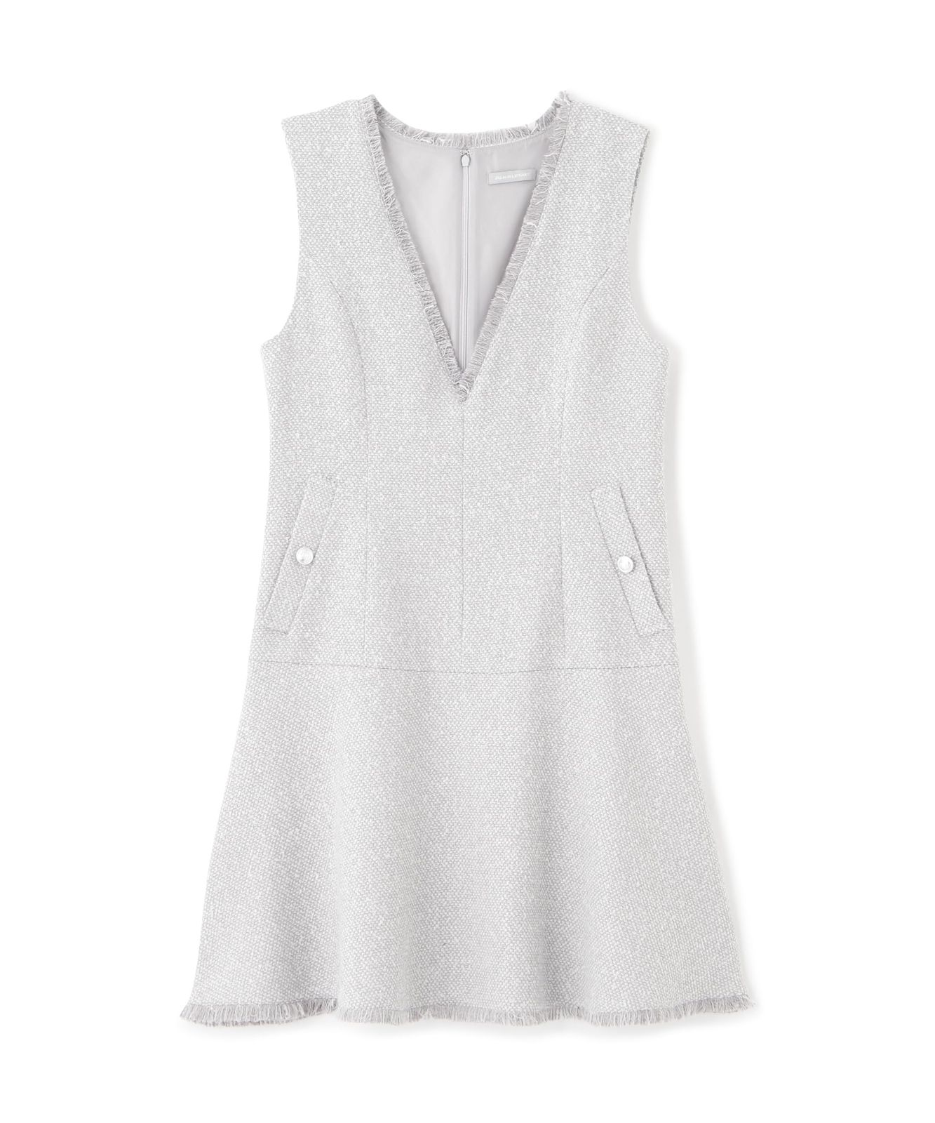 ジル バイ ジルスチュアート カジュアルドレス オリジナルツィードフリンジジャンスカ レディース グレー