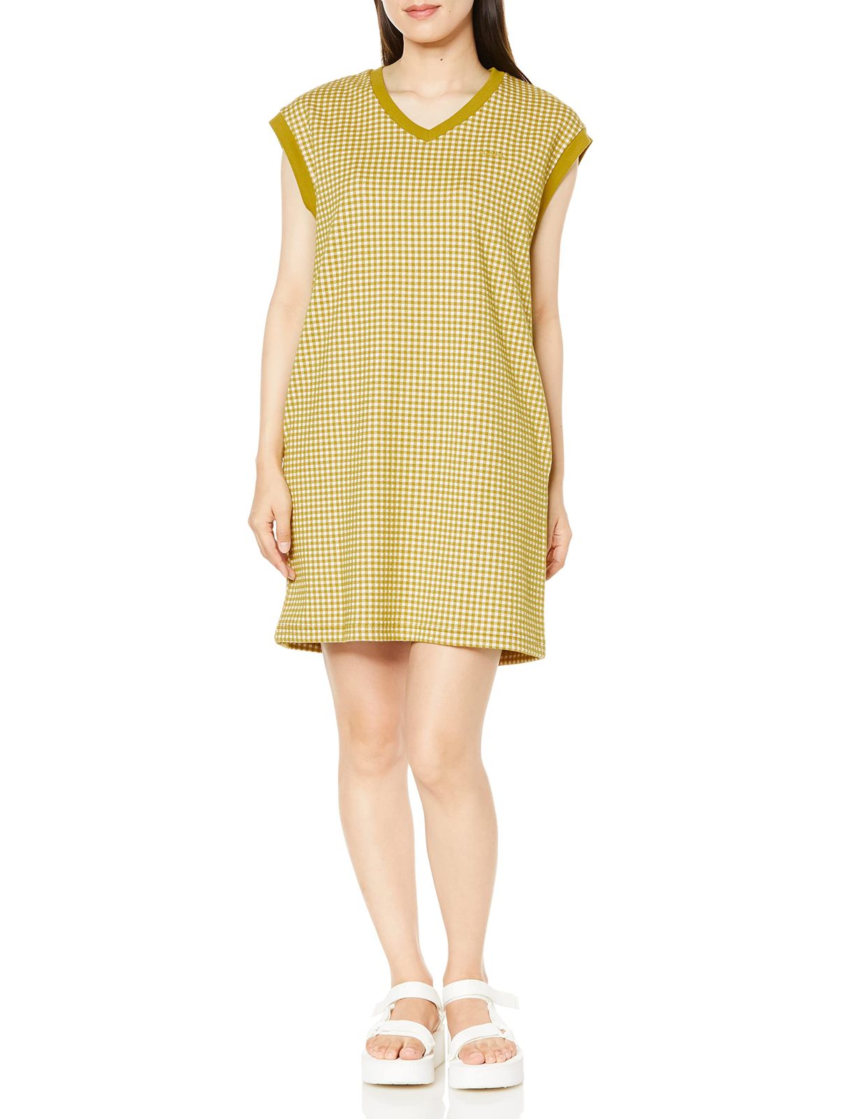 エックスガール カジュアルドレス GINGHAM EASY DRESS レディース BEIGE S
