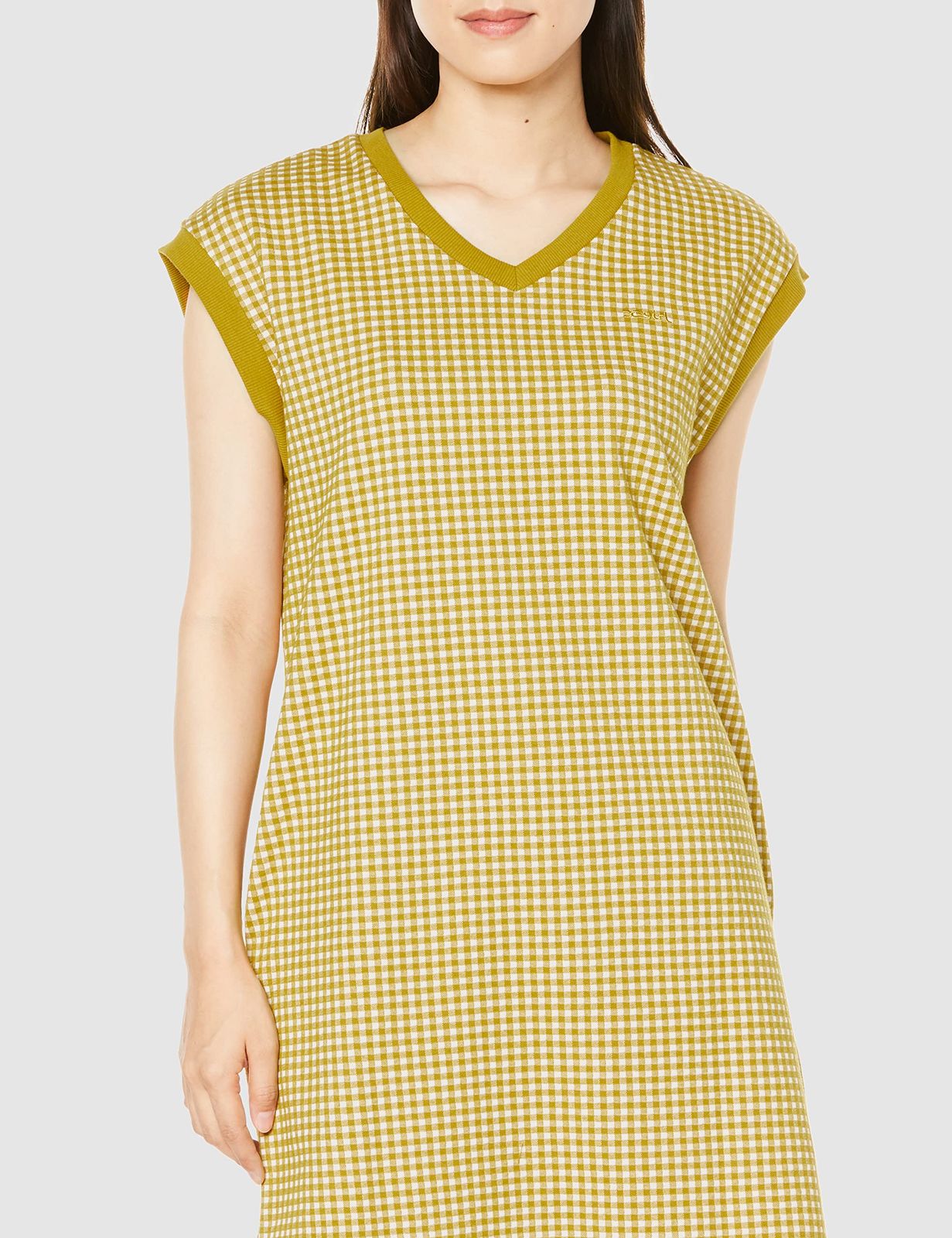  エックスガール カジュアルドレス GINGHAM EASY DRESS レディース BEIGE S その他 フェイスケア