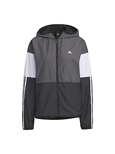 アディダス ジャージトップ チーム ルーズフィット ウインドブレーカージャケット IEH 73 レディース ブラック グレーファイブ ホワイト IK 9870 J L