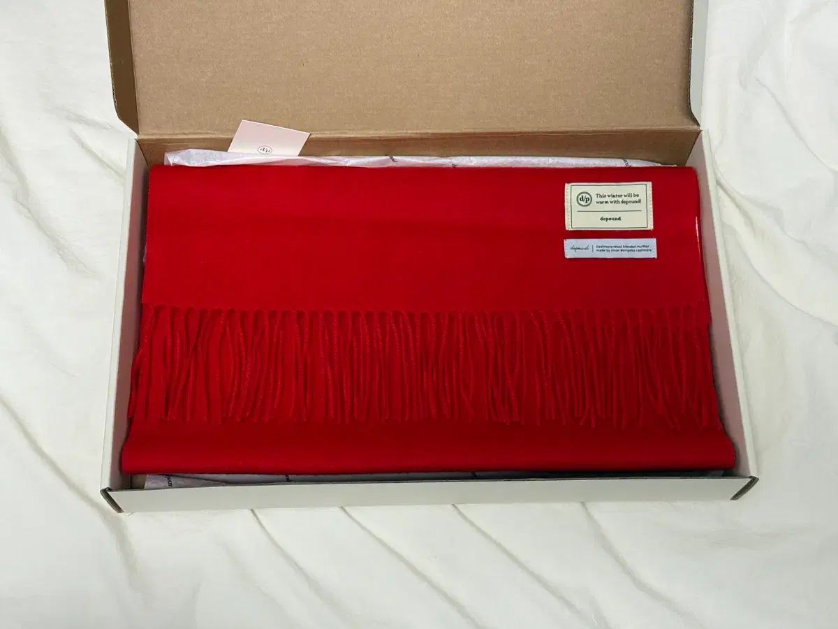 ディパウンド カシミア ウール ブレンデッド マフラー レッド