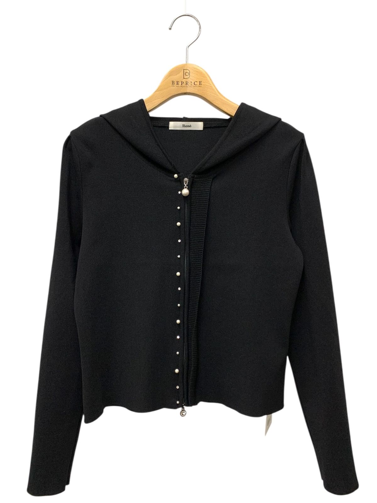 ルネ 6832370 パーカー 38 ブラック パール ラインストーン Wジップ IT24MM3Q48EG