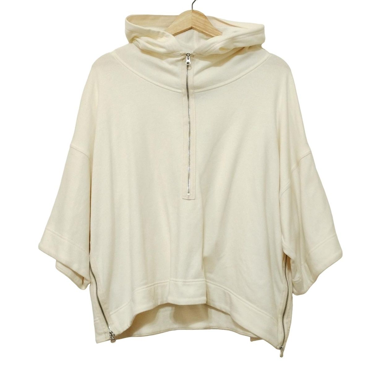 ADIDAS BY STELLA McCARTNEY アディダスバイステラマッカートニー パーカー サイズM レディース - アイボリー 七分袖 ジップアップ