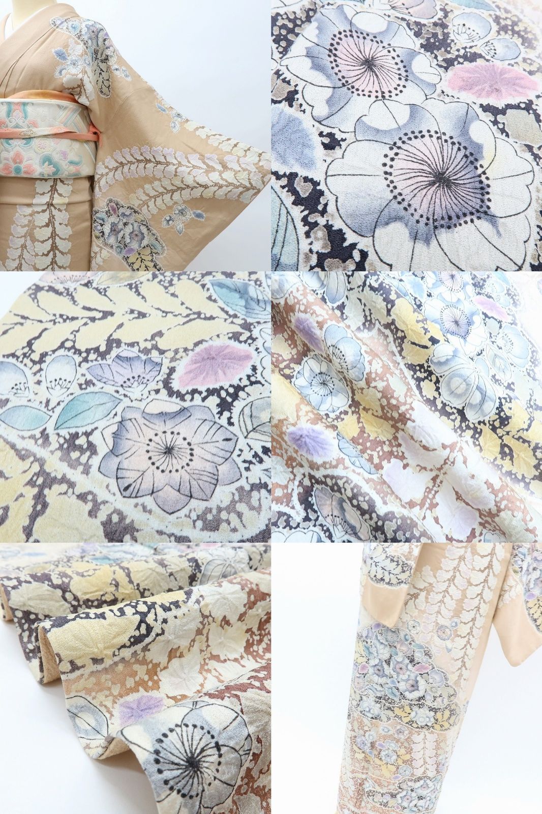 百華❀Y4093◇美品 正絹 作家物落款 辻ヶ花 絞り 手縫い仕立て 百華❀Y4093◇美品 正絹 作家物落款 辻ヶ花 絞り 手縫い仕立て