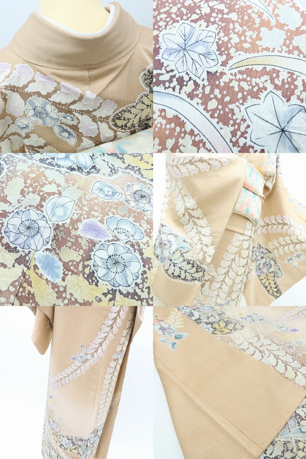 百華❀Y4093◇美品 正絹 作家物落款 辻ヶ花 絞り 手縫い仕立て 百華❀Y4093◇美品 正絹 作家物落款 辻ヶ花 絞り 手縫い仕立て