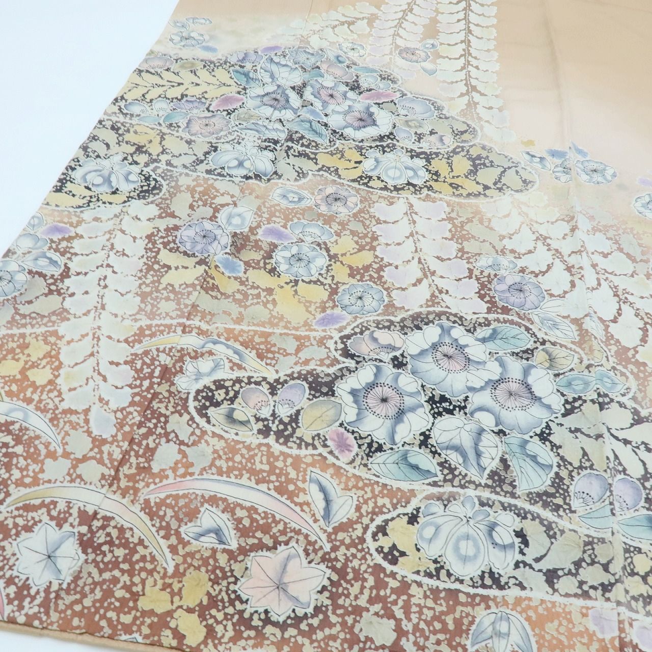 百華❀Y4093◇美品 正絹 作家物落款 辻ヶ花 絞り 手縫い仕立て