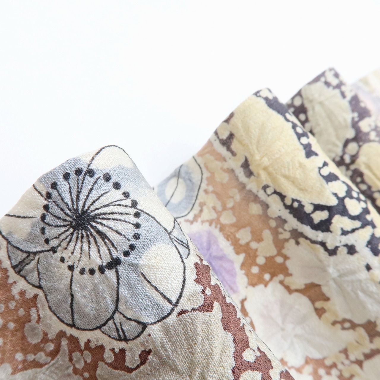 百華❀Y4093◇美品 正絹 作家物落款 辻ヶ花 絞り 手縫い仕立て