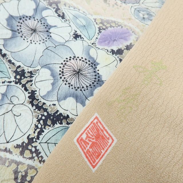 百華❀Y4093◇美品 正絹 作家物落款 辻ヶ花 絞り 手縫い仕立て