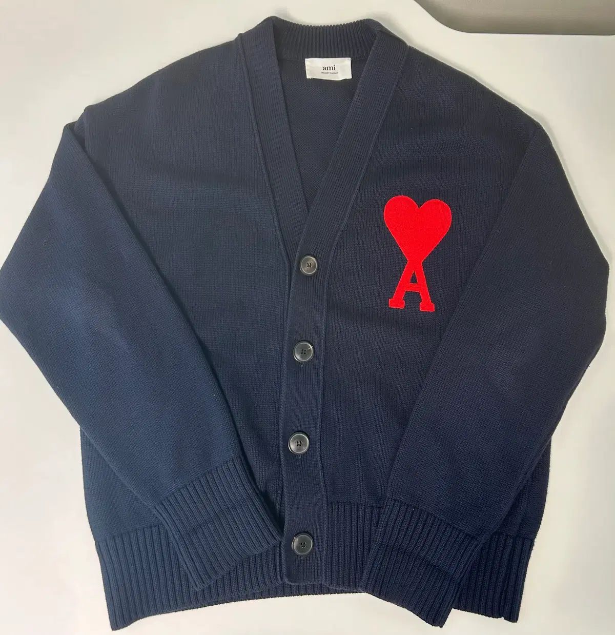 アミ ビックロゴ ネイビー カーディガン L - メルカリ