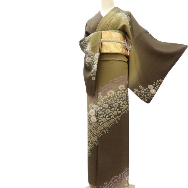 百華❀Y4094◇美品 正絹 滝泰謹製 絞り 手縫い仕立て トールサイズ