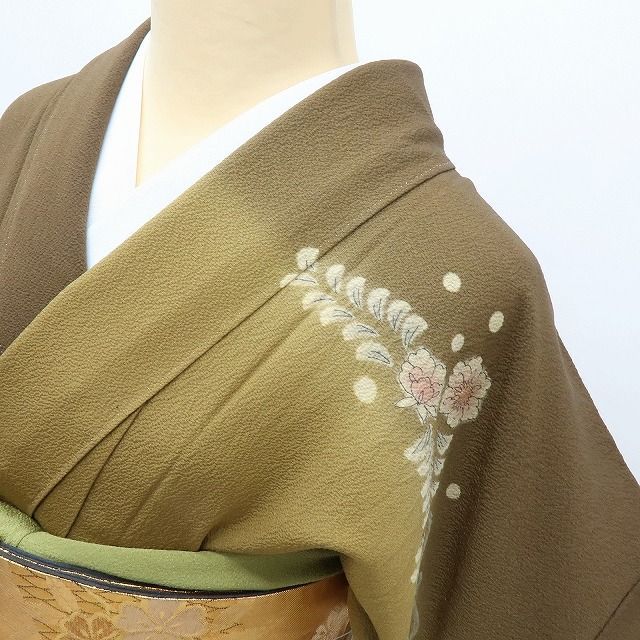 百華❀Y4094◇美品 正絹 滝泰謹製 絞り 手縫い仕立て トールサイズ