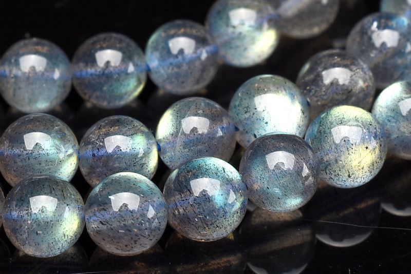 １点物 高品質 レインボーシラー ラブラドライト 6 mm 3連タイプ ブレスレット パワーストーン 天然石 _U 8178