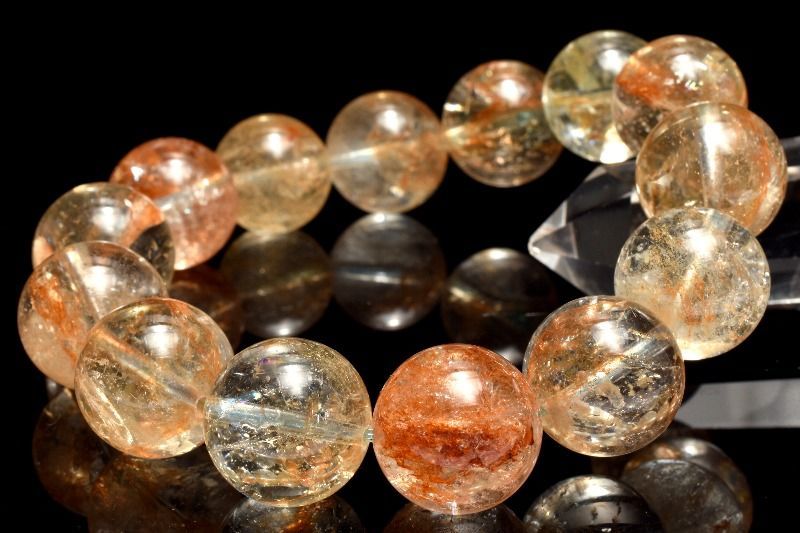 １点物 天然色 ヒマラヤ産 アクアマリン 15.5-16.5 mm ブレスレット パワーストーン 天然石 _MC 1508