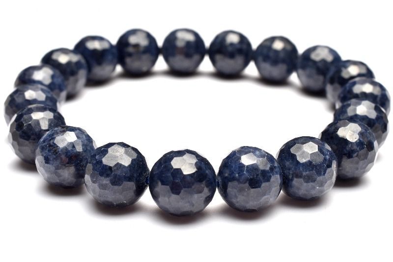 １点物 サファイア 10 5 mm 128面カット ブレスレット パワーストーン 天然石 _MC 1562