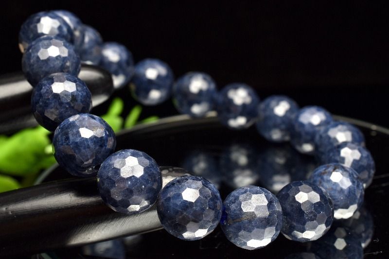  １点物 サファイア 10 5 mm 128面カット ブレスレット パワーストーン 天然石 _MC 1562 ブレスレット バングル アクセサリー