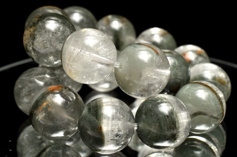 １点物 半々タイプ グリーン ガーデンクォーツ 11.5 mm ブレスレット パワーストーン 天然石 _MC 1588