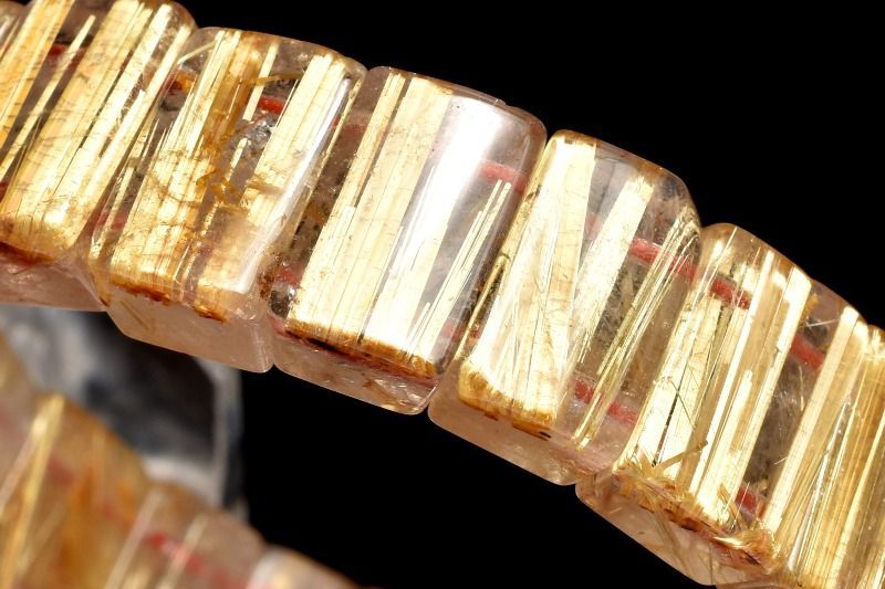 １点物 数量 迫力金針 ゴールドタイチンルチルクォーツ 7.5-9 x 13.5 mm バングル パワーストーン 天然石 _MC 1749
